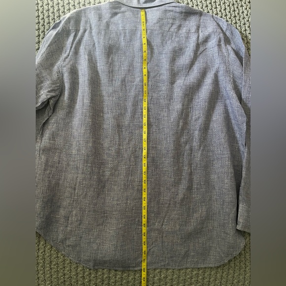 Brioni 3XL Blue Linen Button Down Shirt - Picture 12 of 12